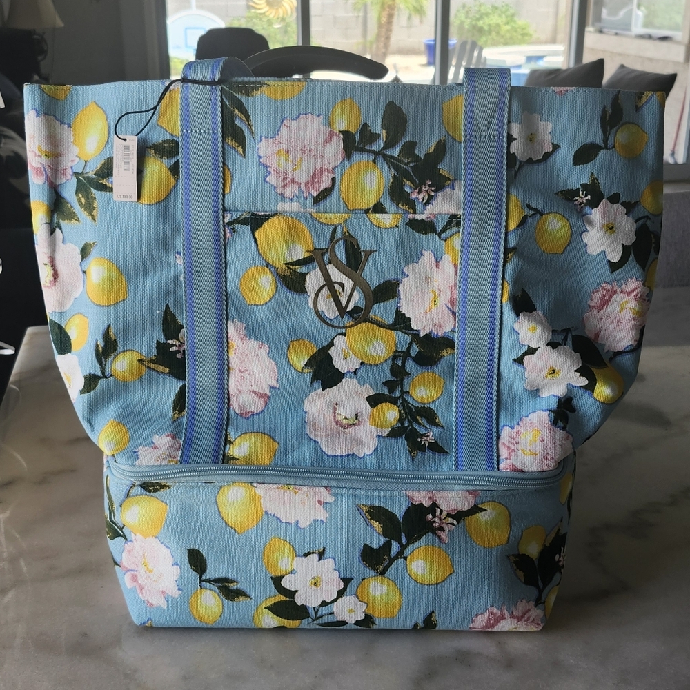 Victoria's Secret Blue Floral Tote Bag